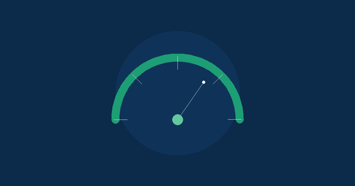 Illustration of a speedometer gauge representing website speed
