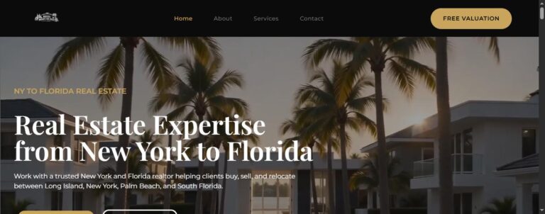 Michael Rossi Real Estate homepage showing NY to Florida real estate branding