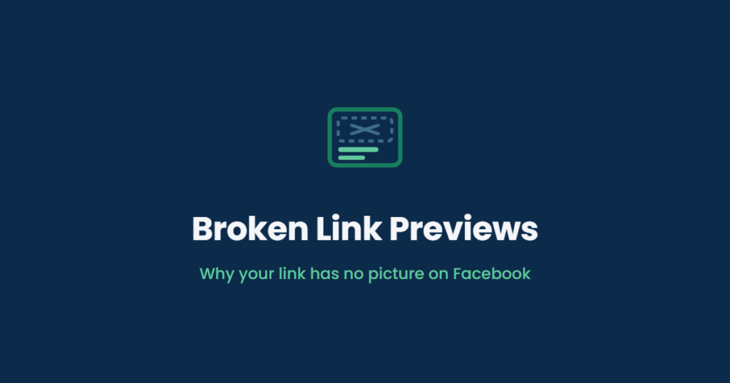 A link preview card with an empty crossed-out image slot above two filled text lines